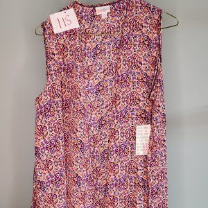 LulaRoe - Joy Vest - Silky - Medium - Orange/Pink